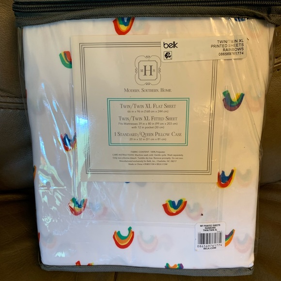 New! MODERN SOUTHERN HOME Sheet Set Twin/Twin XL Rainbow Print Soft! - Picture 3 of 5